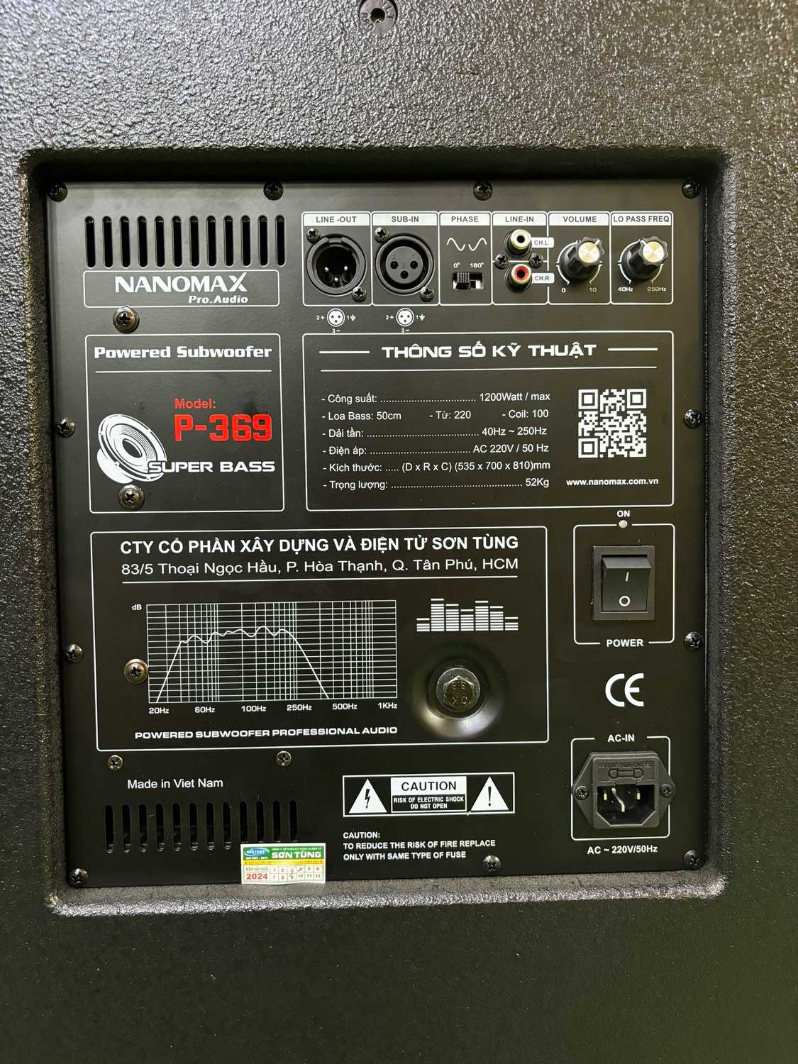 Sub điện bass 50 chính hãng Nanomax
