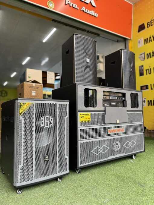 COMBO CHÍNH HÃNG Loa Điện Nanomax Pro 369 + 2 Full Nanomax CK369 Pro + Sub Điện 5 Tấc Nanomax P369 – Công Suất Cực Đại
